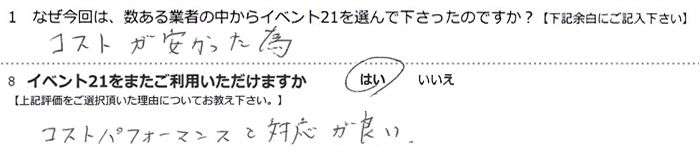 �R�X�g�����������ׁB
�R�X�g�p�t�H�[�}���X�ƑΉ����ǂ��B