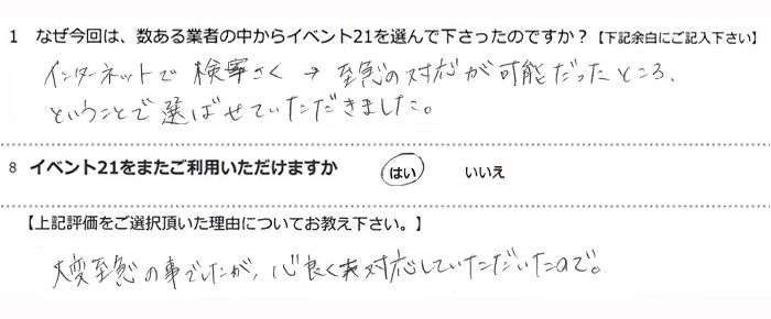 �C���^�[�l�b�g�Ō����A���}�̑Ή����\�������Ƃ���
�Ƃ������ƂőI�΂��Ă��������܂����B��ώ��}�ł������A�����Ή����Ă����������̂ŁB