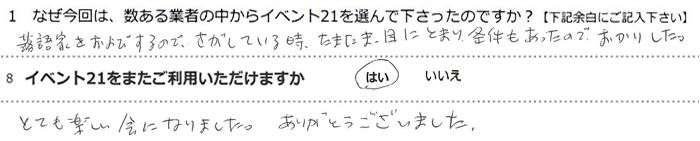 ����Ƃ�����т���̂ŁA�������Ă��鎞�A���܂��ܖڂɂƂ܂�������������̂ł����肵���B
�ƂĂ��y������ɂȂ�܂����B���肪�Ƃ��������܂����B