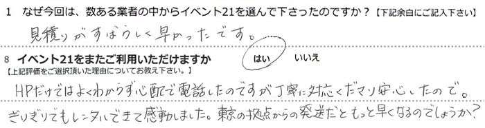 ���ς肪���΂炵�����������ł��B
HP�����ł͂悭�킩�炸�A�S�z�œd�b�����̂ł������J�ɑΉ����Ă���������S�����̂ŁB
���肬��ł������^���ł��Ċ������܂����B�����̋��_�̔������炾�Ƃ����Ƒ����Ȃ�̂ł��傤���H