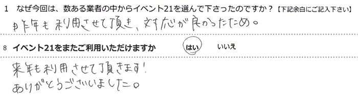 ��N�����p�����Ă��������A�Ή����ǂ��������߁B
���N�����p�����Ă��������܂��B
���肪�Ƃ��������܂����B