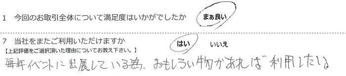 ���N�C�x���g�ɏo�W���Ă���ׁA�������낢��������Η��p�������B