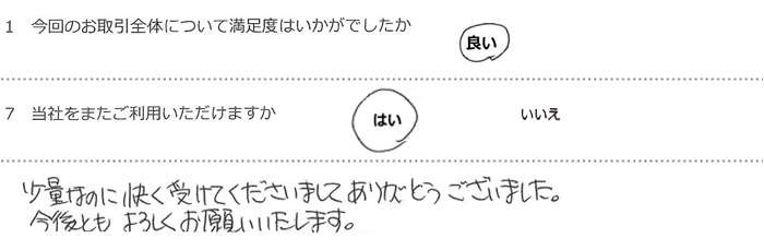 ���ʂȂ̂ɉ����󂯂Ă��������܂��Ă��肪�Ƃ��������܂����B
����Ƃ���낵�����肢�������܂��B