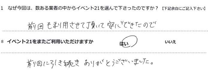 �O������p�����Ă��������Ĉ��S�ł����̂ŁB
�O��Ɉ����������肪�Ƃ��������܂����B