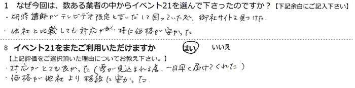 ���C�u�t���e���r�f�I����ƌ����o���č����Ă������A��ЃT�C�g���������B
���ЂƔ�r���Ă��Ή����ǂ��A���ɉ��i�����������B
�Ή����ƂĂ��ǂ�����(�Ⴊ�����܂��ׁA��������͂��Ă��ꂽ)
���i�����Ђ��i�i�Ɉ��������B
