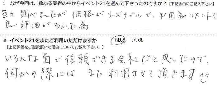 �F�X���ׂ܂��������i�����[�Y�i�u���ŁA���p�҂̃R�����g���ǂ��]�������������ׁB
�����ȖʂŐM���ł����Ђ��Ǝv�����̂ŁB�����̍ۂɂ͂܂����p�����Ă��������܂��B