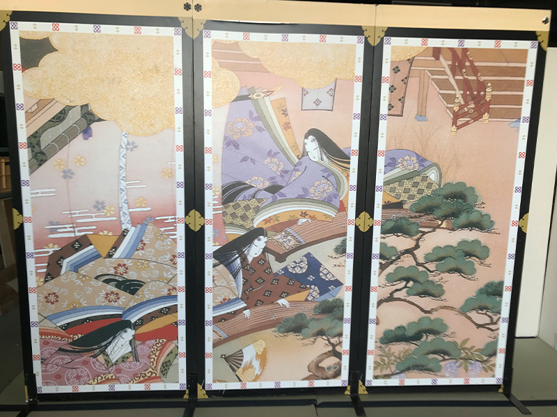 平安絵巻柄パーテーション レンタル