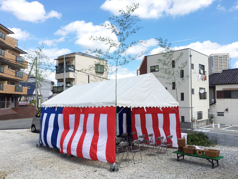 地鎮祭用竹 地鎮祭での使用イメージ